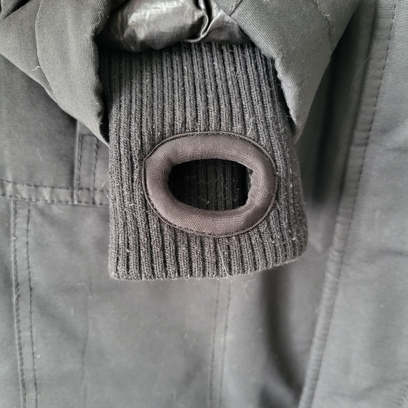 Point Zero black hooded cinched waist mid thigh zip up parka jacket Size S - Picture 9 of 12